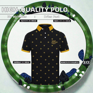 เสื้อกอล์ฟแขนสั้นทรงเข้ารูป ผ้าคอตตอน 100% คุณภาพสูง แห้งเร็ว ป้องกันรอยยับ พิมพ์ลายสีเข้มตามสั่ง สำหรับทุกเพศ - Product Image 2