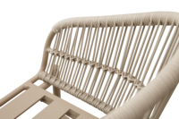 Chaise de bistrot moderne pour hôtel, villa, resort, terrasse, patio, restaurant extérieur, bord de mer, avec cadre en aluminium et tabouret de bar en corde tressée avec coussin