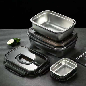stainless steel dry food rice tea pickle dispenser storage drawer box bin kitchen storage containers with lids