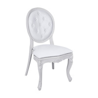 Chaise Louis en résine à dossier ovale, blanche et dorée, disponible en plusieurs couleurs, idéale pour les événements - Offre Spéciale