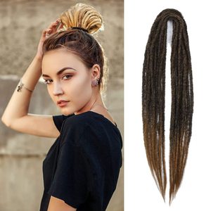 Dreadlocks ondulés Extensions de dreadlock synthétiques à double extrémité avec extrémités bouclées Thin Curly DE Dread Handmade <span class=keywords><strong>Reggae</strong></span> Hair Hip-Hop - Product Image 3