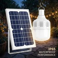 Ampoule LED Solaire Extérieure IP66 105W en Gros, 84 LED, 3 Couleurs, Intensité Variable, Angle de Faisceau 360°, Lanterne de Camping, Lumière Portable d'Urgence