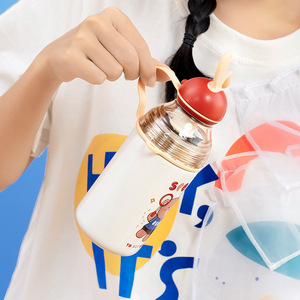 Phim Hoạt Hình Dễ Thương Thỏ nhiệt Mug cách điện cốc nước chai xách tay phích rơm Ấm đun nước - Product Image 6