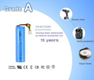 3,7V <span class=keywords><strong>18650</strong></span> 2600mAh Lithium-Ionen-Akkus mit PCM und Anschluss für Elektrisches Spielzeug und Kleine Ventilatoren - Product Image 1