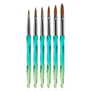 Высококачественная акриловая зеленая градиентная ручка GUYO, 100% чистая колонковая Кисть для ногтей