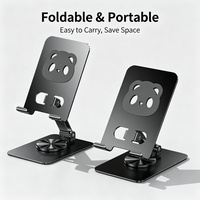 Support de téléphone et tablette portable pliable réglable en alliage d'aluminium à rotation 720° pour bureau, universel 4-12,9 pouces