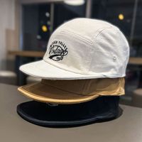 Casquette de baseball à visière courte style workwear avec logo personnalisé, couronne souple de haute qualité, 5 panneaux en sergé de coton, unisexe, pour le camping, printemps-automne