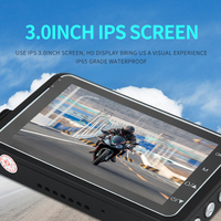 Caméra de tableau de bord pour moto 3 pouces 1080p HD, caméra double WiFi pour casque de moto, vélo, moto, vision nocturne, étanche, enregistreur de conduite