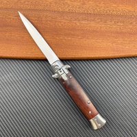 Couteau de poche pliable A K-c pour le camping et la randonnée, manche en bois, couteau tactique pliable pour l'extérieur