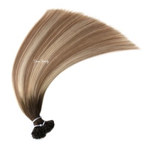 Extensions de cheveux humains VMAE Double European Highlight Blonde 613, vierges, lisses, avec pointes en I, Nano Ring, Kératine plate, K Tips