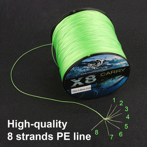 Spinpoler tressé ligne de pêche mer pêche en eau salée 8 brins vert 300m PE Trenzado Pesca bar carpe <span class=keywords><strong>truite</strong></span> eau salée eau douce - Product Image 3