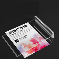 Mini carte en plastique Note panneau publicitaire Double face acrylique T forme support présentoir