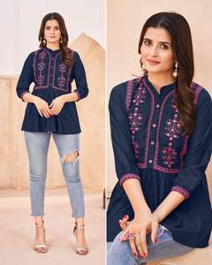 Hauts courts pour femmes les plus vendus Fancy Embroidery Works pour le bureau et les vêtements réguliers pour l'exportation dans le monde entier - Product Image 5