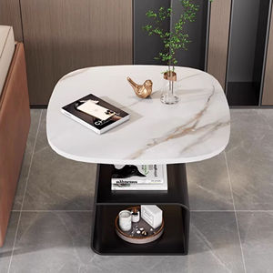 Mesa <span class=keywords><strong>de</strong></span> centro <span class=keywords><strong>de</strong></span> Metal creativa moderna <span class=keywords><strong>de</strong></span> lujo ligera mesa auxiliar <span class=keywords><strong>de</strong></span> tablero <span class=keywords><strong>de</strong></span> roca Simple para sofá mesita <span class=keywords><strong>de</strong></span> noche <span class=keywords><strong>de</strong></span> doble capa para balcón - Product Image 2