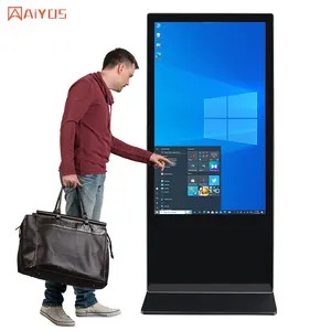 Aiyos 43 49 55 inç kapalı 4K RK3568 akıllı dokunmatik ekran 10 puan LCD reklam interaktif dijital tabela Kiosk ekran