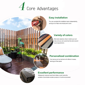 Tarima de Madera Compuesta de Plástico (WPC) para Exteriores, Resistente al Agua, Antideslizante, Panel Sólido Hueco para <span class=keywords><strong>Terraza</strong></span> - Product Image 4