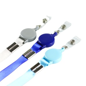 Custom Blank Woven Satin <b>Polyester</b> Eco-Friendly Silk Screen Printed Promotional Card Holder Multi-Color Retractable Neck <b>Lanyard</b> - Product Image 5