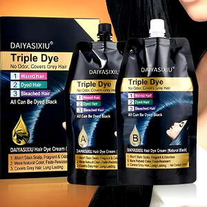 Crème colorante permanente pour <span class=keywords><strong>cheveux</strong></span>, couleur longue durée, <span class=keywords><strong>teinture</strong></span> pour <span class=keywords><strong>cheveux</strong></span> gris, application facile, résistante à la décoloration - Product Image 6