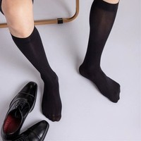 Chaussettes mi-hautes unies ultra-fines en nylon à compression pour hommes, personnalisables en gros, idéales pour le style business décontracté