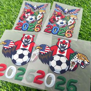 Autocollants thermocollants DIY pour équipes de football mondiales, pour vêtements, chaussures, transferts personnalisés pour animaux de compagnie, prêts à presser, Coupe 2026 - Product Image 1