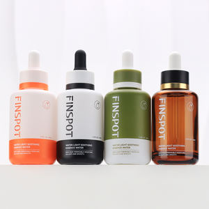 Flacon compte-gouttes en verre bicolore unique de 60ml de luxe 2oz vide vert blanc bleu noir flacon de sérum cosmétique compte-gouttes - Product Image 3