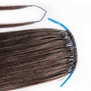 Nueva tendencia coreana, extensiones de cabello sin punta, cabello <span class=keywords><strong>ondulado</strong></span> rizado virgen con cutícula alineada - Product Image 5