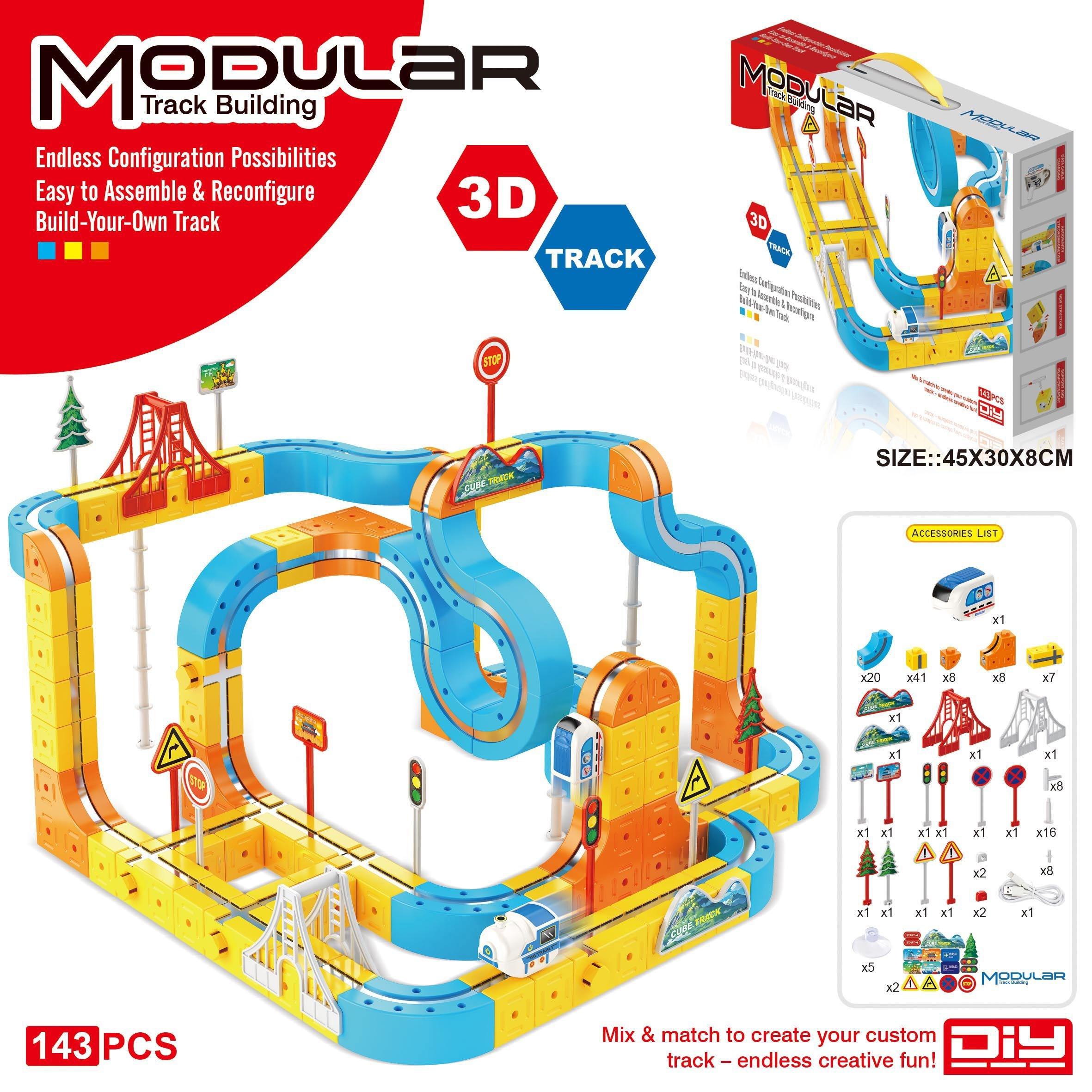 Transforming 3D Train Track Set - 143 pcs with Accessories