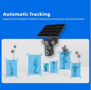 Caméra solaire réseau KERUI 9MP à trois objectifs, caméra extérieure <span class=keywords><strong>Aisa</strong></span> 4G WIFI, surveillance de sécurité à domicile, CCTV, suivi de mouvement, zoom 10X - Product Image 6