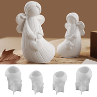 INTODIY petit elfe petit ange peint poupée de gypse moule en Silicone créatif aromathérapie bougie décoration moule en Silicone