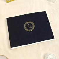 Carte d'invitation de mariage en acrylique noir de style européen, dorure à chaud personnalisable, imprimable, avec enveloppe en velours