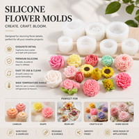 Moule en silicone 3D pour bougies en forme de fleurs, personnalisable, rose, pivoine, gâteau, multifonctionnel, vente en gros OEM/ODM