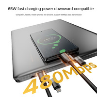 Câble magnétique 4-en-1 en nylon à enroulement automatique 65W 20 Gbit/s 4K60Hz Charge rapide Anti-emmêlement pour iOS/Android/Téléphone/Ordinateur portable/Voiture - Vente Flash