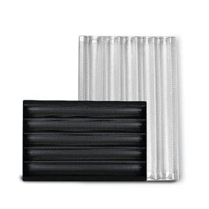 Plateau à pain français à 5 rangées, <span class=keywords><strong>60</strong></span> x 40 cm, en aluminium perforé, plateau à baguette avec cadre - Product Image 2