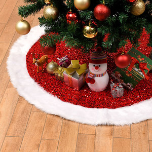 New cross-border Christmas tree skirt, plush <b>sequined</b> <b>fabric</b> Christmas tree base apron decoration, Christmas tree skirt. - Product Image 2