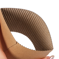 Manchon de tasse jetable en papier kraft simple paroi, isolation thermique, matériaux recyclés, diamètre personnalisable, logo imprimé offset pour