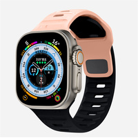 Nouveauté Bracelet de montre intelligente noir à boucle Bracelet en silicone respirant Bracelet de montre intelligente en silicone sport pour Apple Watch Series