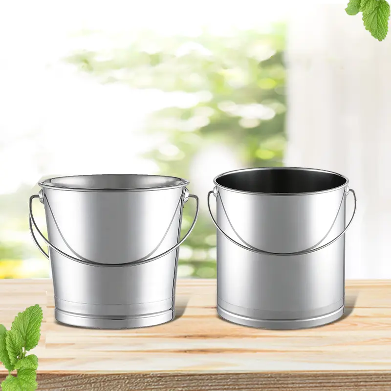 OEM high polished storage wine water metal beer pail bucket barrel stainless steel ice bucket