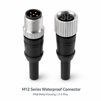 Connecteur Étanche IP68 Métallique M12 Mâle-Femelle à Expédition Rapide Directe Usine pour Câble d'Alimentation d'Éclairage de Cour