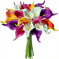 Buket Bunga Calla Lily Mini Putih Buatan Sentuhan Realistis PU Dekorasi Vas Meja Pernikahan Grosir Netral Minimalis Pernikahan Rumah