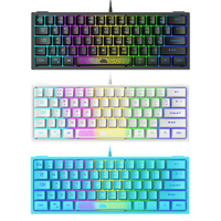 Clavier de jeu mini ultra-compact ergonomique INNO K61 optique mécanique ABS+PC 7 couleurs RGB filaire USB 62 touches anti-ghosting