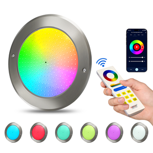 Luz LED Ultrafina para Piscina, 18W RGB DC12V, Acero Inoxidable, 7.5mm 8mm, Control Remoto por Aplicación Móvil WIFI <span class=keywords><strong>Alexa</strong></span>, Lámpara Subacuática para Estanques y Spas - Product Image 1