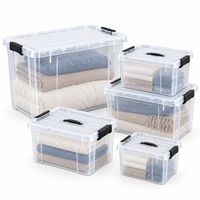 Boîtes de rangement transparentes en gros 16L 27L 43L 65L 100L 135L 180L en PP pour la maison et la buanderie