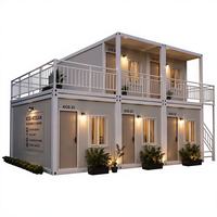 Casa Contenedor Modular de Acero de Dos Pisos, Prefabricada, para Apartamentos, Dormitorios Estudiantiles, Alojamiento Portátil para Trabajadores, con Balcón