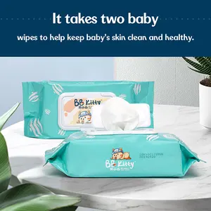 BB קיטי תינוק מגבונים 2022 רגיש לא ארוג אוניברסלי ניקוי רטוב מגבונים (ישן) תינוק עבור פנים וגוף