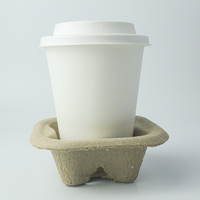 Plateau porte-gobelets en pulpe moulée, support individuel pour tasses à café à emporter pour les commerces de vente à emporter, les bars à jus, les épiceries et les restaurants