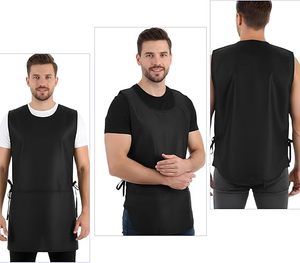 <span class=keywords><strong>Grembiuli</strong></span> Impermeabili Resistenti ai Capelli Unisex con Tasca, Grembiule Diviso con Cinghie Regolabili, Grembiule Nero da Barbiere - Product Image 2