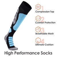 Chaussettes de sport confortables et respirantes en coton 100% avec rembourrage épais bouclé, chaussettes de ski d'hiver pour une performance longue durée et une chaleur optimale