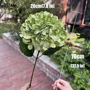 Fleurs décoratives de mariage en gros, nouvelle arrivée, grande tête de 20 cm, hydrangea artificiel en soie verte pour la décoration de scène et de fête - Product Image 2