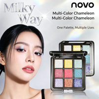 Palette de fards à paupières caméléon à neuf nuances, texture douce purée de pomme de terre, couleurs dégradées, maquillage pour les yeux à paillettes épaisses