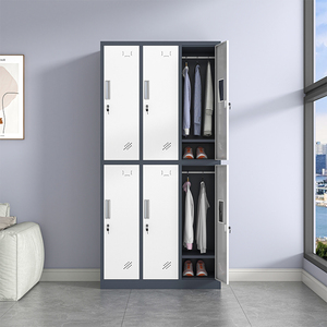 Armoire de rangement en métal à 6 portes en acier pour le personnel de la salle de sport pour le classement et l'organisation - Product Image 1